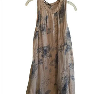 Silk Fully Lined A Line Dress with Muted Floral